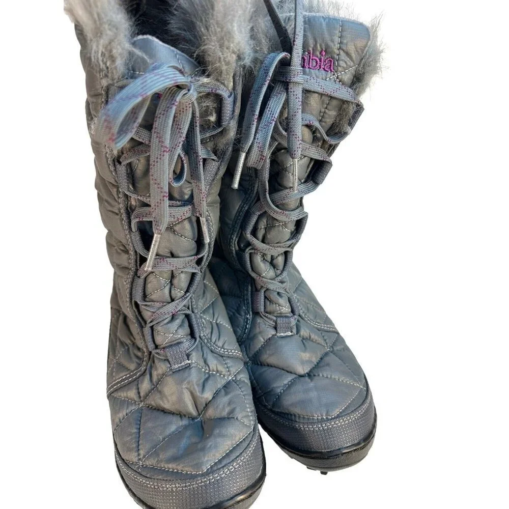Columbia Womens Insulated Powder Summit 200 Grams Gray Waterproof Winter Boots 6